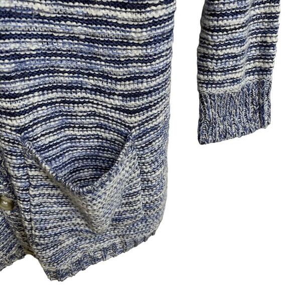 Hollister Womens sz Small denim blue white striped drop sleeve Cardigan sweater - Picture 8 of 12